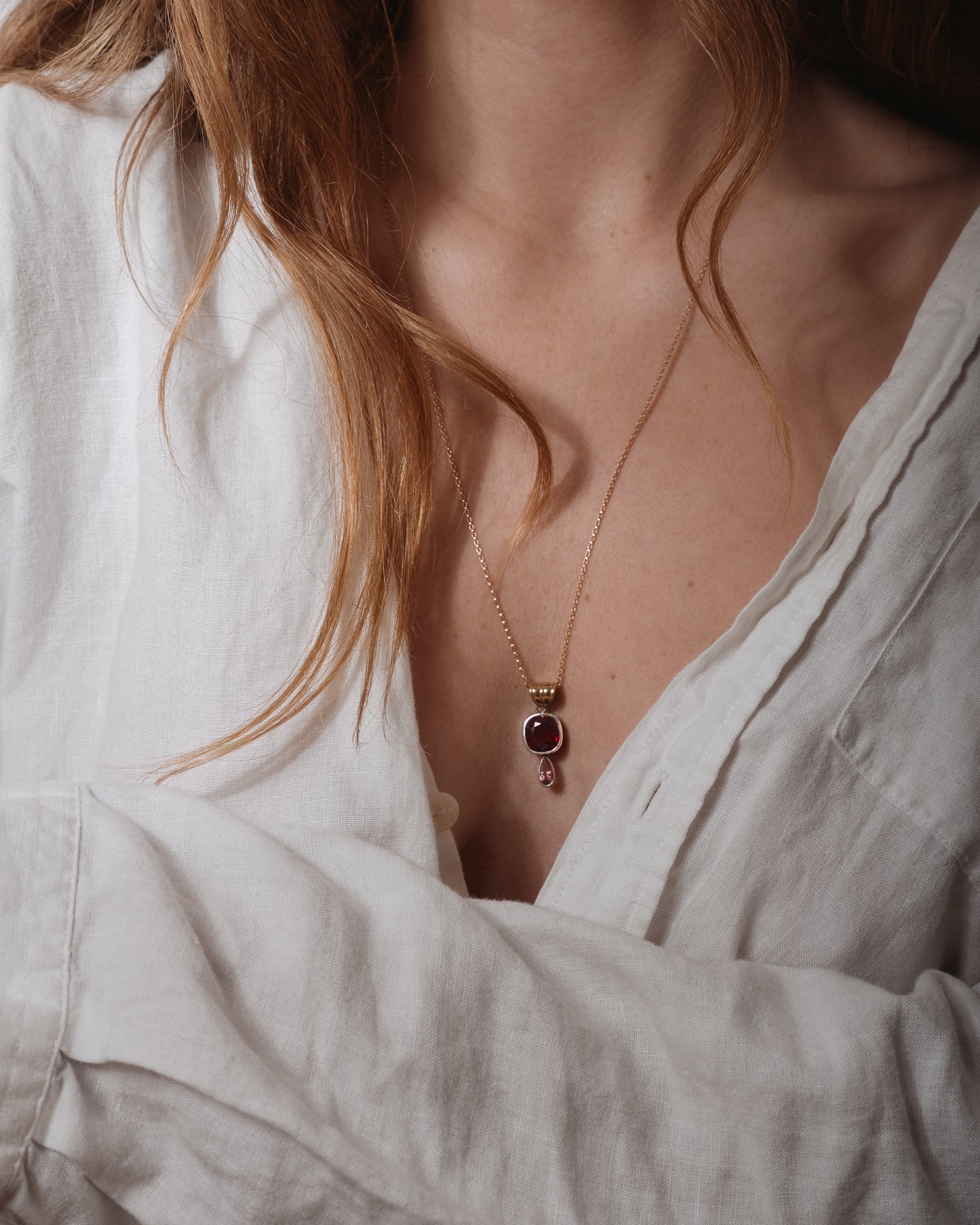 The Simeen Garnet and Tourmaline Necklace