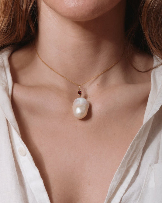 The Elizabeth Pearl and Garnet Necklace