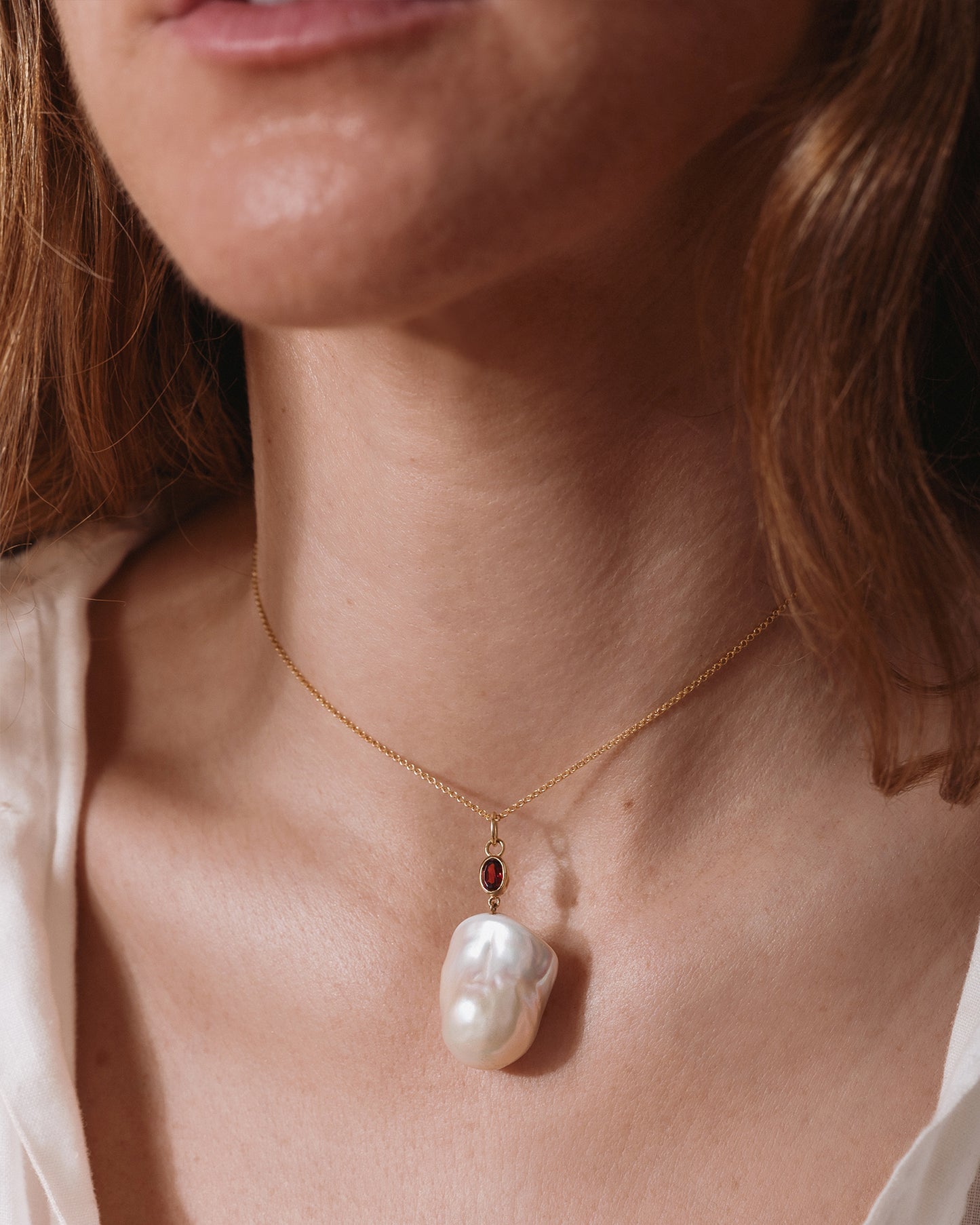 The Elizabeth Pearl and Garnet Necklace