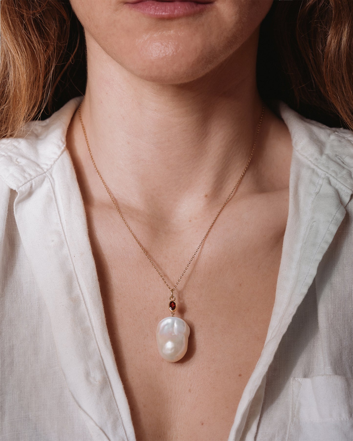 The Elizabeth Pearl and Garnet Necklace